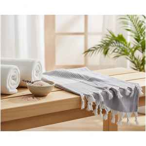 Serviette Peshtemal Moderne en Coton Turc 100% pour Usage Quotidien, 100x175cm, Légère, Séchage Rapide, Écologique, Idéale Hammam, Sauna, Plage - Vente en Gros - Product Image 2