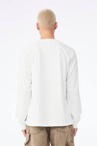 Nouveauté T-shirt unisexe blanc 100% coton jersey col rond manches longues respirant streetwear vierge pour impression de logo personnalisé - Product Image 4