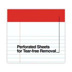 Dựa + đục lỗ cai trị bằng văn bản miếng hẹp Quy Tắc Đỏ Headband 50 tờ giấy trắng 5x8 inch nhỏ gọn Văn Phòng TrườNg notepad - Product Image 5