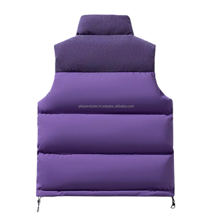 เสื้อกั๊กพัฟเฟอร์ผู้ชายแบบสองด้าน ป้องกันลม ไม่มีแขนเสื้อ แจ็คเก็ตฤดูหนาว ระบายอากาศได้ดี ปิดด้วยซิป รับผลิตตามแบบ (OEM) ขายส่ง - Product Image 3