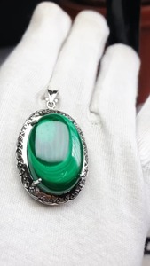 Colgante de Plata de Ley 925, piedra preciosa de malaquita Natural de calidad AAA, diseño único, hermoso para cualquier ocasión, colgantes finos - Product Image 6