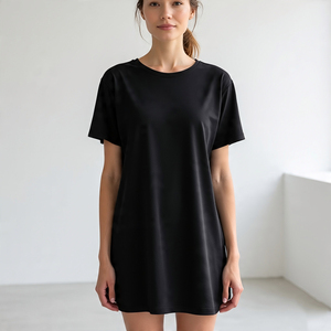 T-Shirt à col rond en polyester 100% pour femmes, manches courtes à séchage rapide compressé et écologique, respirant - Product Image 5