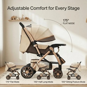 Baby <b>Stroller</b> Aluminum Alloy Frame Foldable Portable 15kg Load Capacity Newborn to 3 <b>Years</b> <b>Old</b> Fabric Brown - Product Image 1