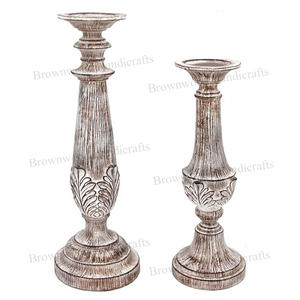White Color Antique Design Wooden <b>Candle</b> Holder <b>Set</b> of 3 Luxury Decor for Wedding Christmas and Home Votive <b>Candle</b> Stand - Product Image 5