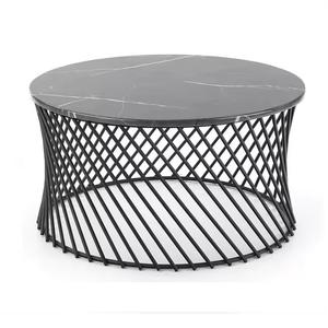 Mesa Auxiliar Superior de mármol negro y alambre, muebles de buena venta, mesa de centro lateral moderna con mesa central hecha a mano superior de mármol - Product Image 1