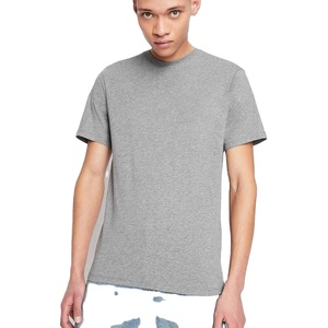 T-shirt personnalisé en mélange de trois tissus gris chiné pour homme, coupe ample, coupe régulière, avec impression de logo de marque, t-shirts personnalisés de couleur - Product Image 5