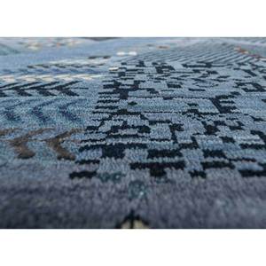 Tapis en laine et soie de bambou noué à la main Manchaha Les-2134 bleu pour usage domestique - Product Image 3