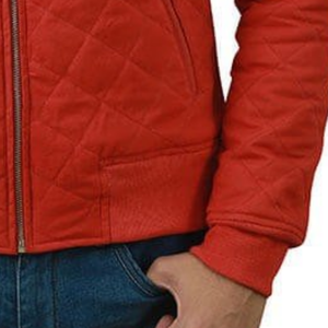 Blouson aviateur rouge sur mesure pour hommes à la mode hiver veste extérieure rembourrage imperméable respirant grande taille veste à glissière - Product Image 5
