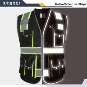 Veste haute visibilité vêtements de travail haute visibilité vêtements de sécurité gilet de sécurité réfléchissant multi-poches Construction de sécurité réfléchissante - Product Image 4