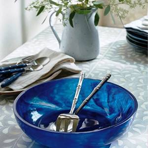 Bol de service en résine décoratif de style antique moderne, fabriqué à la main, poli, d'origine indienne, écologique, compatible lave-vaisselle - Product Image 5