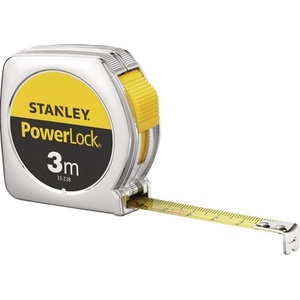 SB STANLEY PowerLock <b>Pocket</b> Tape Measure 3 m Length with 12.7 mm <b>Plastic</b> Clip Promotional Tape Measure with EC II - Product Image 1