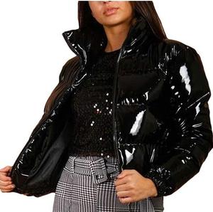 Couleur unie surdimensionné hommes enduit toile brillant brillant imperméable doudoune bulles Parka respirant mode coupe-vent - Product Image 5