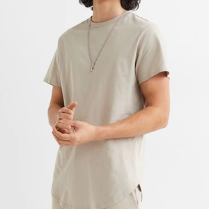 Camiseta de manga corta transpirable de peso pesado para hombre con cuello redondo 100% algodón liso con camiseta de impresión digital - Product Image 1