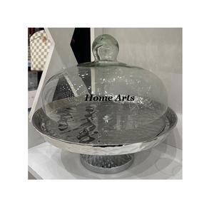 Soporte de pastel de madera de hierro de diseño fabuloso con cubierta de vidrio Soporte de pastel de forma redonda de la más alta calidad para los más vendidos - Product Image 3