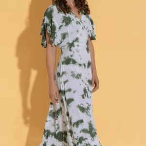 Casual Boho Tie-Dye <b>Kaftan</b> <b>Dress</b> Eco-Friendly Breathable Midaxi Summer Mini Halter Neck Flared Hem Simple Sexy Style ODM Supply - Product Image 1