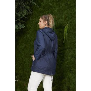 Trench-coat bleu marine grande taille avec détails en mesh - Product Image 5