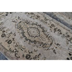 พรมตุรกีวินเทจคลาสสิกสีเบจสีน้ำตาล5.4 x 8.3ft ผ้าขนสัตว์ผ้ากำมะหยี่ลายเย็บปะติดปะต่อกันด้านหลังสำหรับห้องนั่งเล่นห้องนอนห้องโถง - Product Image 5