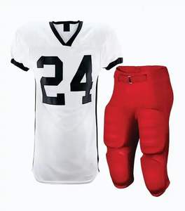 Nouvel arrivage de maillots de football américain de haute qualité avec nom personnalisé, vêtements de sport courts respirants imprimés par sublimation - Product Image 1