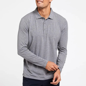 Chemises polo à manches longues pour hommes, prix compétitif, tendance, séchage rapide, 100% coton, service OEM - Product Image 3