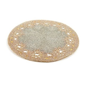 แผ่นรองจานลูกปัดสีสันตามสั่ง งานปักลายวินเทจ ลวดลายเรียบง่าย เป็นมิตรกับสิ่งแวดล้อม ทำด้วยมือ ทนทาน เหมาะสำหรับใช้ในบ้าน งานแต่งงาน ระดับมืออาชีพ - Product Image 5