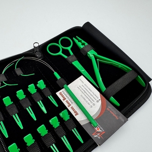 ชุดอุปกรณ์ต่อผมสแตนเลสเกรดการผ่าตัดโลโก้ตามสั่งสีเขียว - Product Image 2