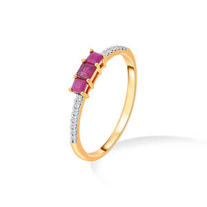 Bague en diamant taille émeraude et ovale en platine rhodiée pour femme - Product Image 2