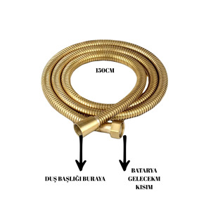 5-Function Gold <b>Shower</b> Head Set with Spiral Hose <b>Shower</b> Room <b>Accessory</b> - Product Image 4
