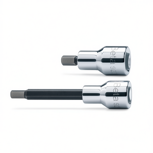 Chrome-Plated 1/2\" Female Square Drive Hex <b>Socket</b> Wrenches with Burnished Inserts - Product Image 2