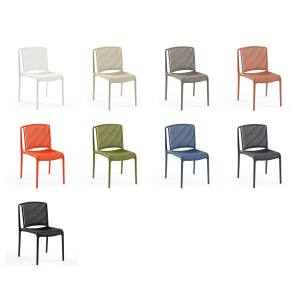 Chaise de salle à manger empilable en plastique contemporaine pour la maison, le bar, l'appartement, l'atelier - Product Image 3