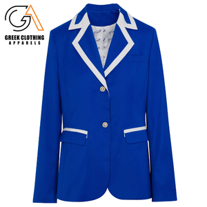 Custom Zeta Phi Beta Sorority Blazer de negocios blanco con adornos y parches ZPB Sorority Clothing - Product Image 6