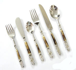 Lot de 6 couverts en acier inoxydable pour vadrouille marron 100% de qualité alimentaire, miroir antirouille non toxique pour café, thé, mariages. - Product Image 1