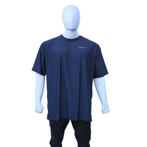Camiseta de entrenamiento de gran tamaño azul, camiseta de gimnasio de rendimiento, camiseta de entrenamiento y Fitness duradera antimicrobiana y absorbente de sudor Boxy Fit - Product Image 1