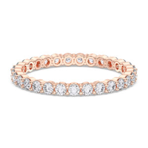 Anillo de banda de eternidad de diamante de corte redondo de moissanita de 1,00 quilates de quilates hecho en oro sólido de 10K,14K,18K - Product Image 1