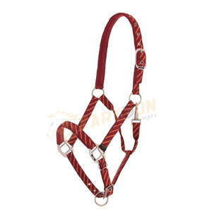 Best Quality Nylon Equestrian Horse <b>Halter</b> With Adjustable Chin and Throat Custom Logo Printed Riding <b>Halter</b> - Product Image 1
