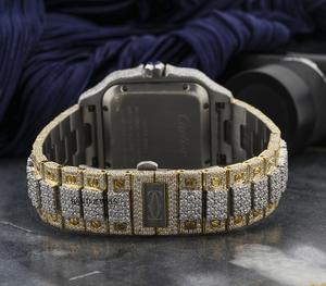 Luxury Iced Out Moissanite Watch with Roman Dial Hip Hop <b>Jewellery</b> Diamond Bustdown Watch - Product Image 4