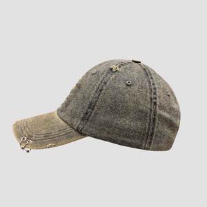 2024 Llegada OEM Fabricación Negro 100% Lona de algodón Desgastado Elegante Deportes 5 Panel Baloncesto Deportes Sombreros a granel - Product Image 3