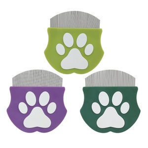 Peine facial para mascotas con dientes finos y mango en forma de pata Cepillo de Aseo para pulgas y detalles de acero inoxidable - Product Image 5