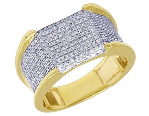Anillo de plata esterlina 925 chapado en oro Moissanite Diamond Hip Hop Style para hombres - Product Image 1