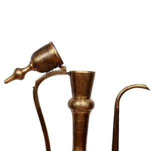 Surahi Ewer de latón antiguo dorado hecho a mano con diseño Floral grabado, SNP-217 de decoración para el hogar y la boda - Product Image 4