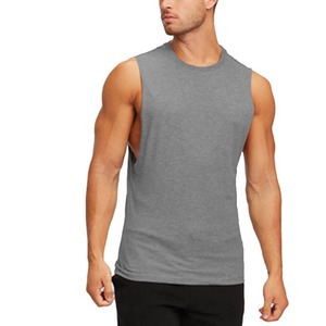 Verano nuevo Top Premium diseños moda Fitness impresión llano hombres camiseta sin mangas con su logotipo - Product Image 4