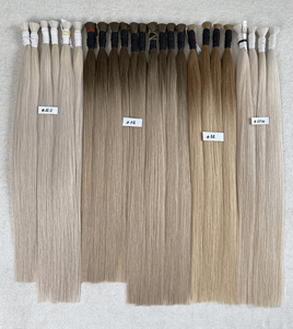 Extensions de cheveux humains en vrac, cheveux d'un seul donneur, 100% non traités, cuticules alignées, vietnamiennes, super double tirées, noires, double trame à la machine - Product Image 1
