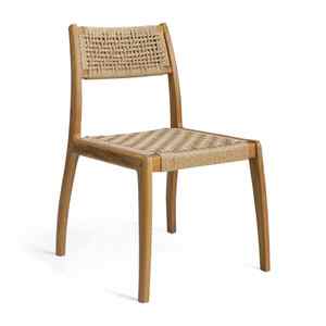 Vente en gros de chaises de salle à manger en rotin avec cadre en bois massif, siège en cordon de papier tissé pour l'extérieur, restaurant, café, villa, parc hôtelier - Product Image 1