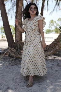 Indan fait à la main coton femme élégante robe personnalisée mariée mariage miel lune robe cadeau vêtements d'été robe cadeau pour elle dres - Product Image 3