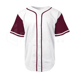 Venta al por mayor de alta calidad transpirable media manga Jersey de béisbol botón completo Hip Hop adultos uniformes ropa de Softbol - Product Image 1