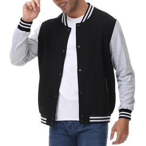 2026 hommes en cuir véritable Varsity Jacket coupe-vent Softshell sport vêtements de travail avec toile tissu col montant High Street Style - Product Image 3