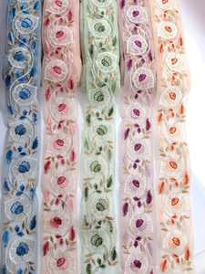 Jacquard Ribbon <b>Tulle</b> Net Trimming Custom Embroidery Braided Lace Trim Flower Style for Bags Footwear <b>Curtains</b> Deals Wholesale - Product Image 5