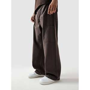 Pantalon cargo utilitaire V1 marron mocha 100 % toile de coton, coupe ample, tactique, pour l'extérieur, avec fermetures éclair et plis, devant plat, taille XL - Product Image 3