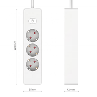 Rallonge Schuko 3 voies avec interrupteur EU Hot Selling White 16A 250V PC 3 Color Box Tabletop Socket Outlets IP20