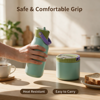 Ensemble de boîtes isothermes en acier inoxydable 304 pour aliments chauds, boîte à lunch pour le travail au bureau
