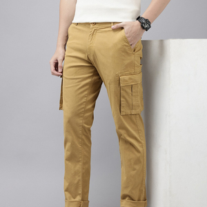 Pantalones cargo de corte holgado para hombre con tela de algodón y diseño de ropa de calle con múltiples bolsillos, pedidos al por mayor OEM. - Product Image 2